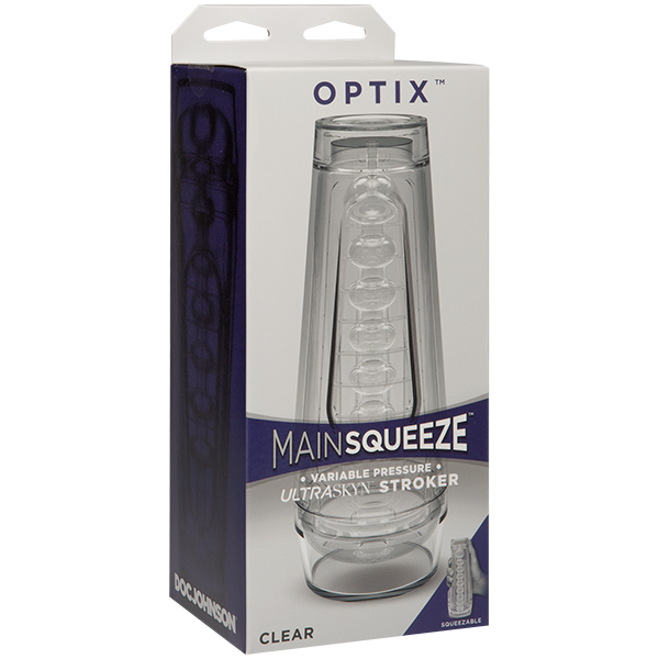 Main Squeeze-Pop-Off Optix Clear Stroker