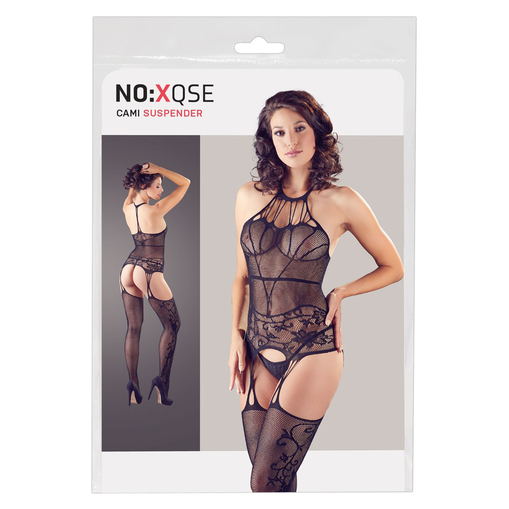 No:Xqse-Catsuit & String Zwart S-L