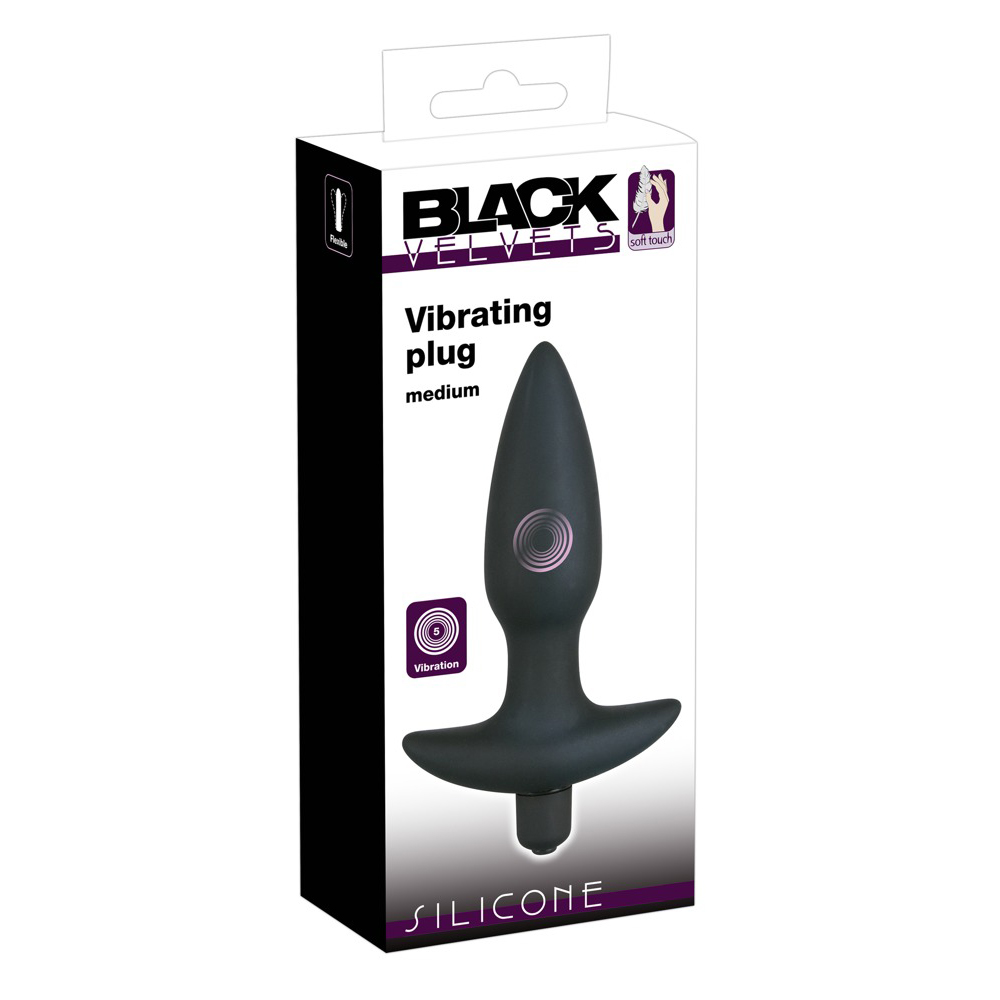 Black Velvets-Vibrating Plug Medium 15 Cm