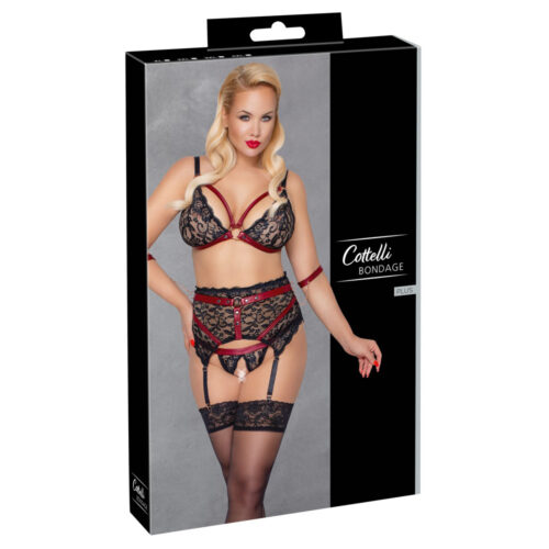 C.C. Bondage-Body Set Met Rood 2xl