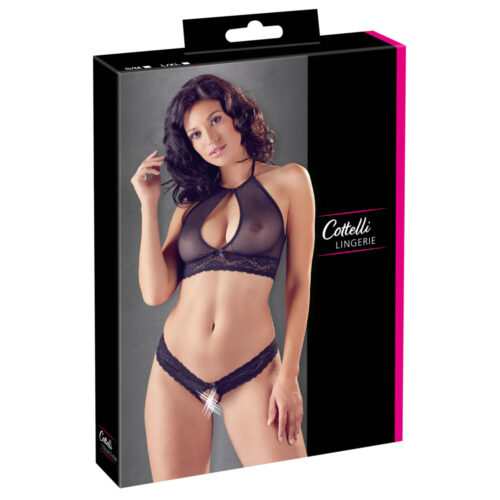 C.C Bralette & String Zwart S-M