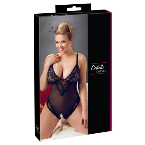 C.C. Curves-Body Met Open Kruis - Zwart 2xl