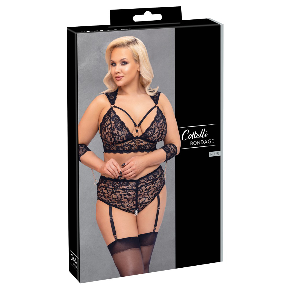 C.C. Curves-Set Zwart Met Kant 3xl