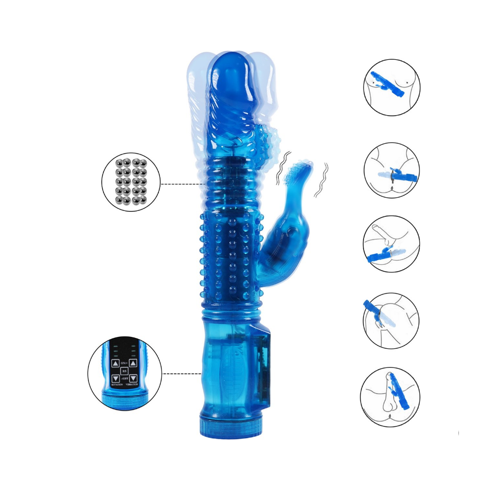 Dtc-Rabbit Vibrator 21 Cm - Blauw