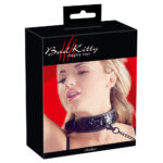 Bad Kitty-Halsband Met Riem Zwart