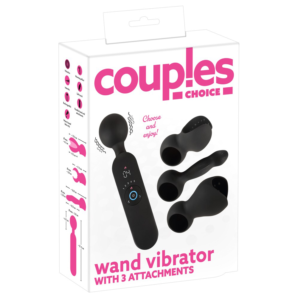 Couples Choice-Wand Vibrator With 3 Attachments