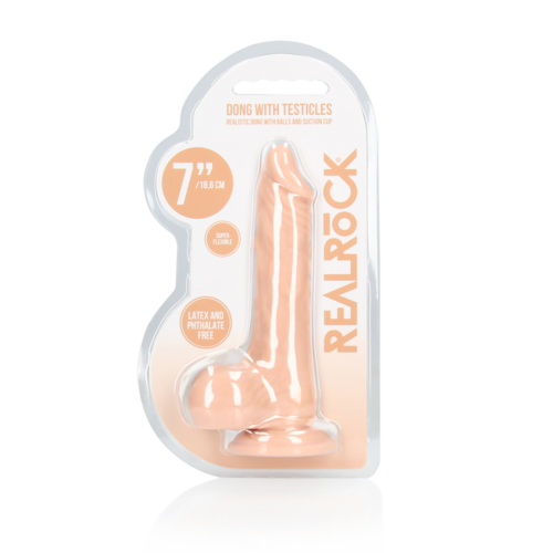 RealRock-Dong with Testicles - 7" / 17 cm Flesh