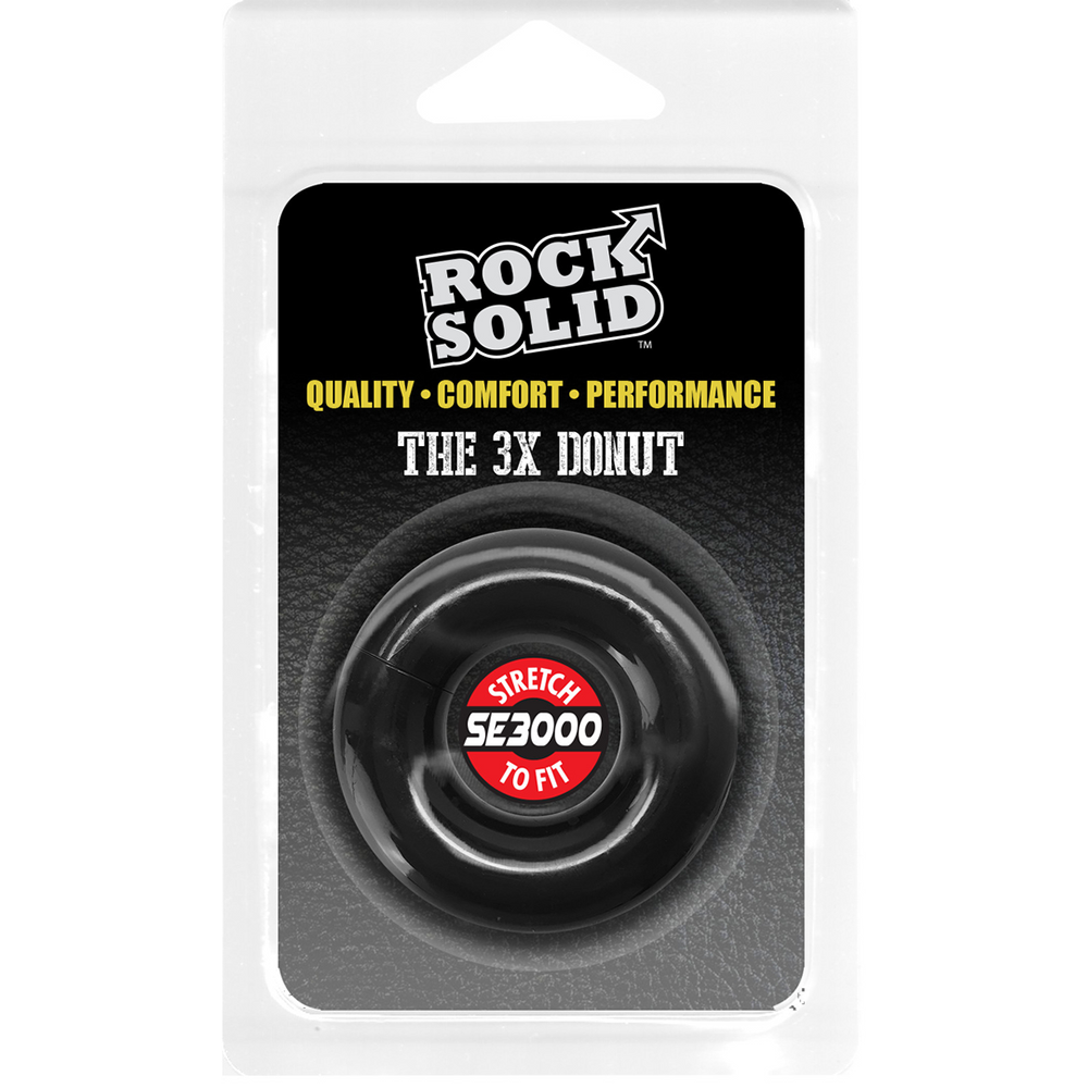 Rock Solid-The 3X Donut - Cockring Zwart