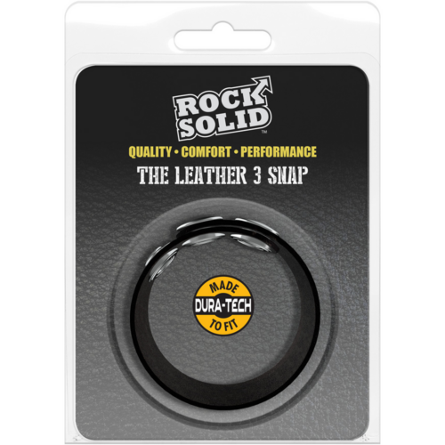 Rock Solid-The Leather 3 Snap - Leather Cockring