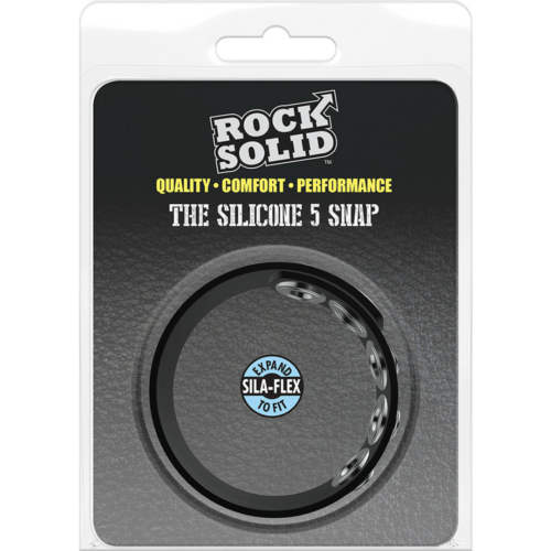 Rock Solid-The Silicone 5 Snap - Cockring