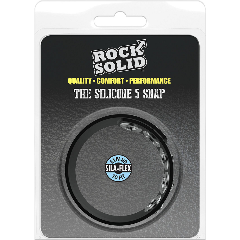 Rock Solid-The Silicone 5 Snap - Cockring