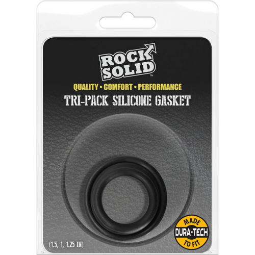 Rock Solid-Tri-Pack Silicone Gasket - Cockring Set Black