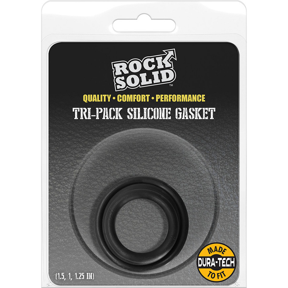 Rock Solid-Tri-Pack Silicone Gasket - Cockring Set Black