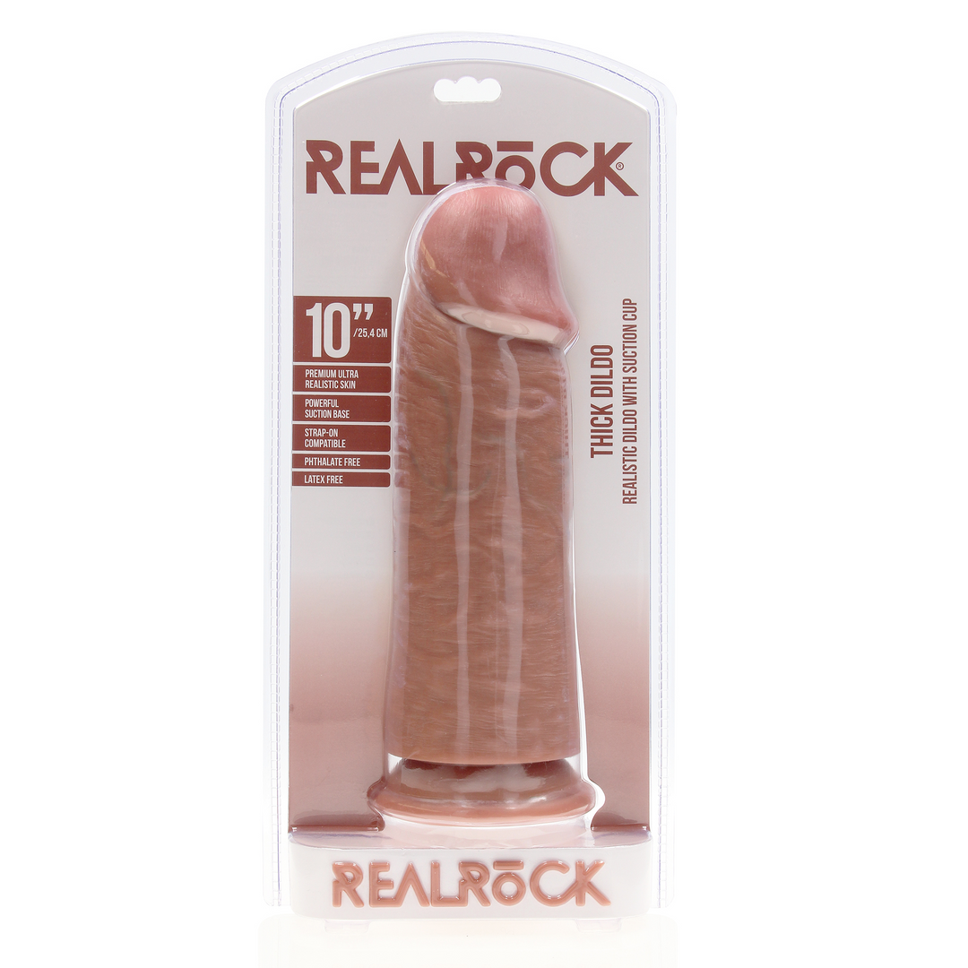 RealRock-Extra Thick Straight without Balls 10" / 25,4 cm - Tan