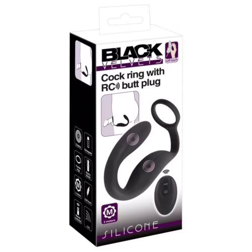 Black Velvets-Cock ring with RC butt plug