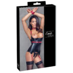 C.C. Bondage-Bodyset Zwart Met Rood Small