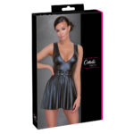 C.C. Party-Wetlook Jurk Zwart Met Riem Small